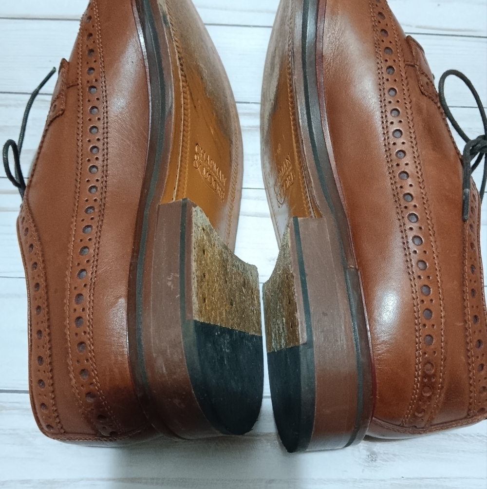 Chapman & Moore Tan Leather Oxford Brogue Mens UK 8/ US9 Preppy Business Casual - Picture 3 of 9
